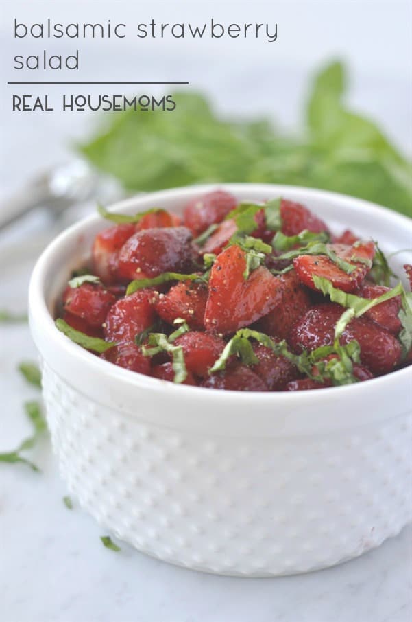 BALSAMIC STRAWBERRY SALAD is the perfect dish to make with all those ripe strawberries!