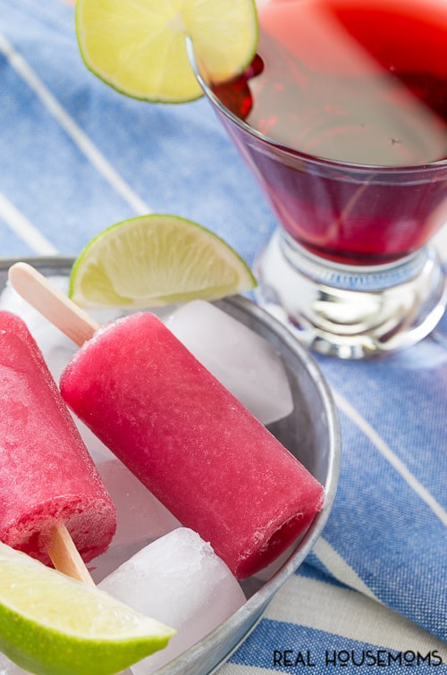 Cool down with a fun big-kid treat called a Cosmo-Sicle! It's a mixed drink in a frozen form for the lazy, hazy days of summer!