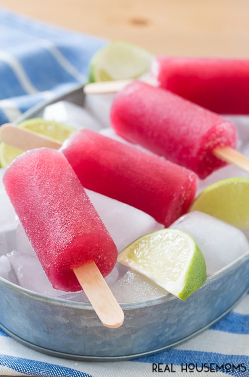 Cool down with a fun big-kid treat called a Cosmo-Sicle! It's a mixed drink in a frozen form for the lazy, hazy days of summer!