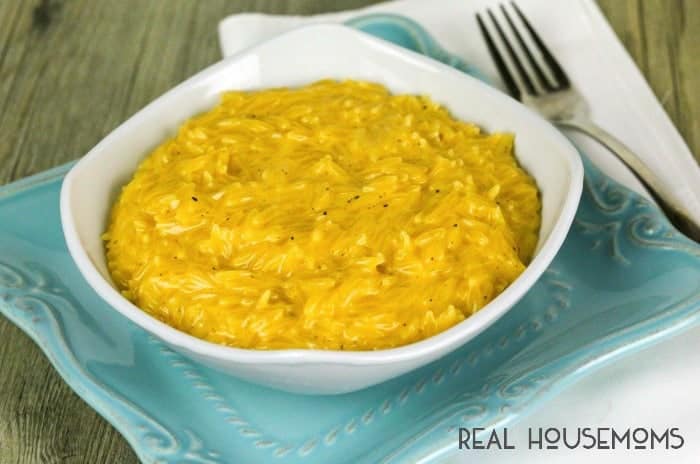 This easy Cheesy Orzo is a perfect weeknight side dish!