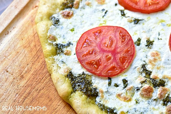 Pesto Pizza is so fresh that my family begs for me to make it all the time now!