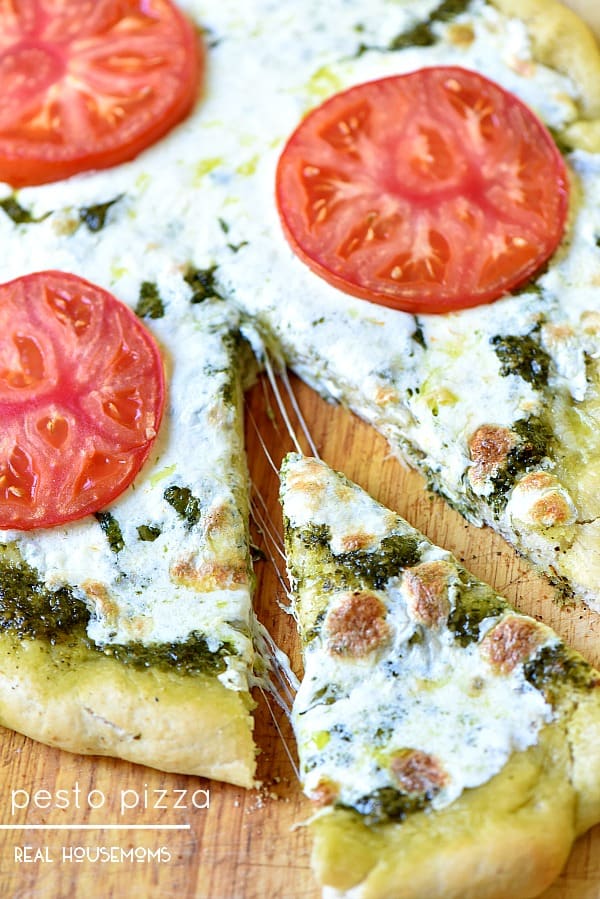 Pesto Pizza is so fresh that my family begs for me to make it all the time now!