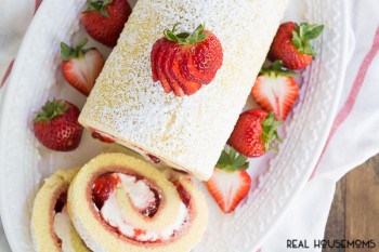 Strawberries and Cream Swiss Roll ⋆ Real Housemoms