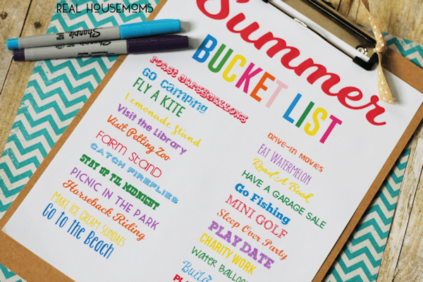 Never run out of ideas this summer to keep your kids busy by keeping this printable Summer Bucket List handy!