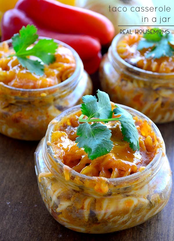 Taco Casserole in a Jar is a flavorful dish you can take on the go and is perfectly portioned!