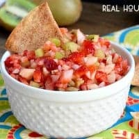 This simple FRUIT SALSA recipe is a fresh and easy dish that's wonderufl served on homemade cinnamon chips!