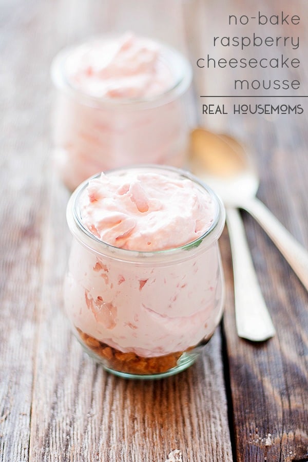 It doesn't get much easier than this No-Bake Raspberry Cheesecake Mousse for a delicious summertime dessert!