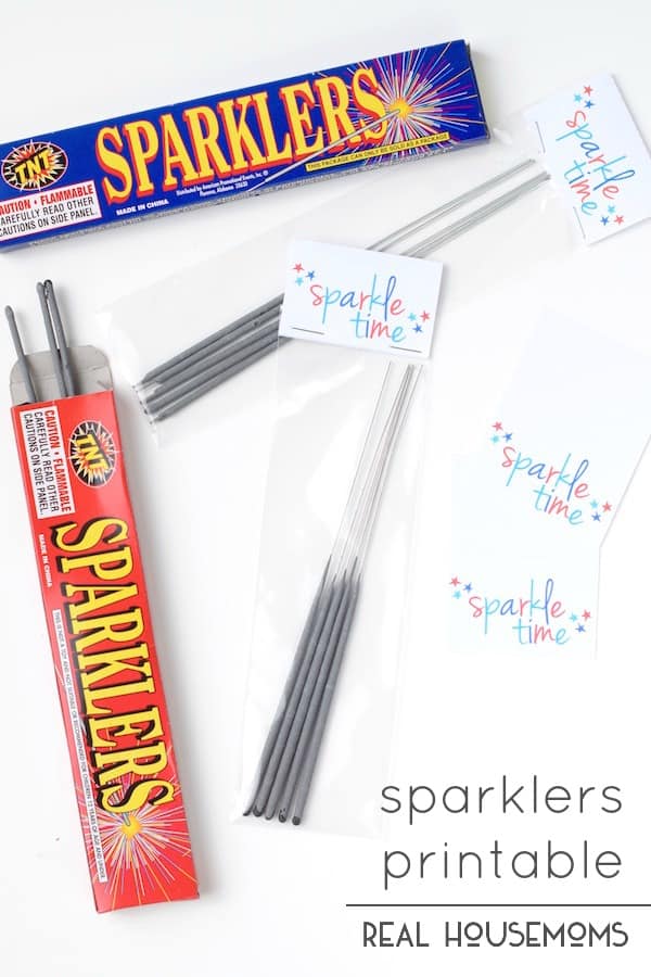 Sparkler Printables! Perfect for a summer birthday party! Available in Rainbow and Red, White, & Blue! Get the PDF or Silhouette cut and print file!