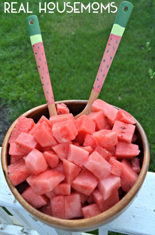 Watermelon Wooden Serving Spoons are a fun way to serve up your favorite summer dishes!