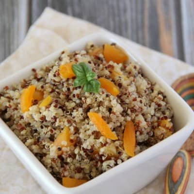 This fluffy Apricot Ginger Quinoa makes an amazing and healthy side dish. Adding apricots and ginger really kicks this side dish up a notch!