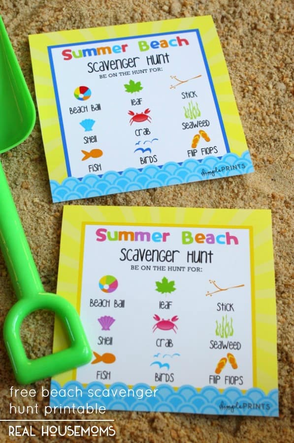 Give the kids something fun to do on your summer vaction with our Free Beach Scavenger Hunt Printable!