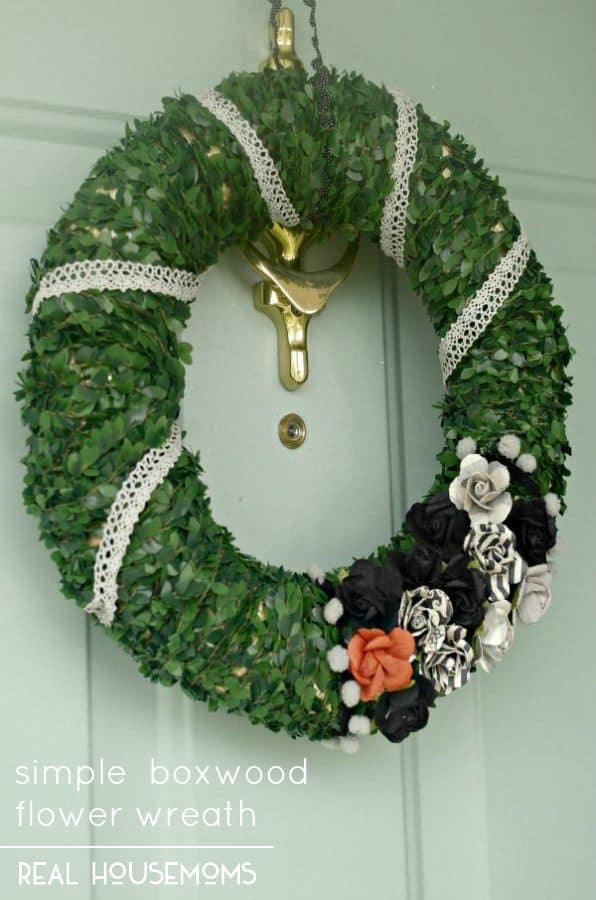 Add a touch of class and greenery to your home with this Simple Boxwood Flower Wreath!