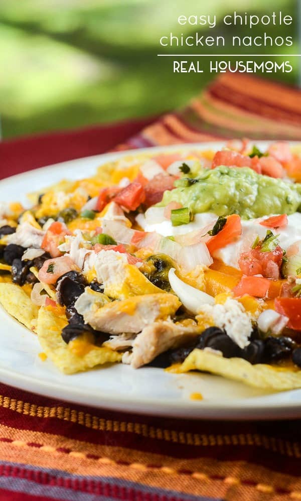 Easy Chipotle Chicken Nachos are a seriously delicious appetizer with spicy chicken that's ready to eat in 10 minutes!