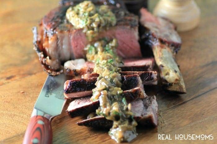 One of the best things about summer is grilling up your favorite cut of beef, just like this magnificent Grilled Steak with Brandy Peppercorn Sauce!