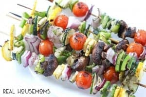 Grilled Veggie Kabobs are the perfect summer side dish for all of your meals!
