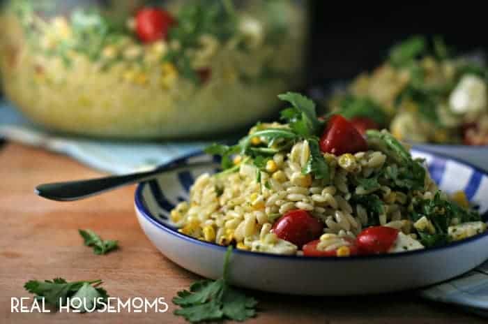 Orzo Salad with Grilled Corn and Cilantro Dressing is a perfect summertime side dish!