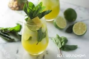 Skinny Sparkling Mint Pineapple Lemonade is light, refreshing and will quench your thirst for a tropical drink!