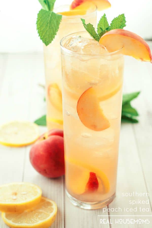 This Southern Spiked Peach Iced Tea is a little bit country & a little bit rock and roll. One sip will leave you wanting more!