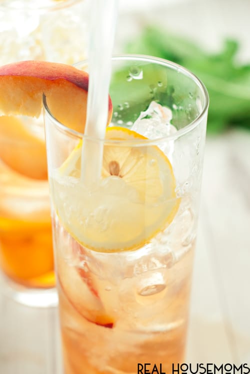 This Southern Spiked Peach Iced Tea is a little bit country & a little bit rock and roll. One sip will leave you wanting more!