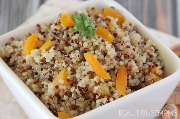 This fluffy Apricot Ginger Quinoa makes an amazing and healthy side dish. Adding apricots and ginger really kicks this side dish up a notch!