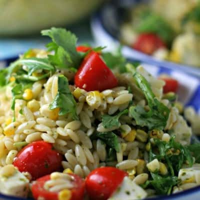 Orzo Salad with Grilled Corn and Cilantro Dressing is a perfect summertime side dish!