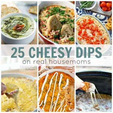 Dips are my favorite thing to make for a party. They're a big bowl of deliciousness that feeds everyone the whole party long. These 25 Cheesy Dip Recipes will make you swoon and leave everyone coming back for seconds...and thirds!