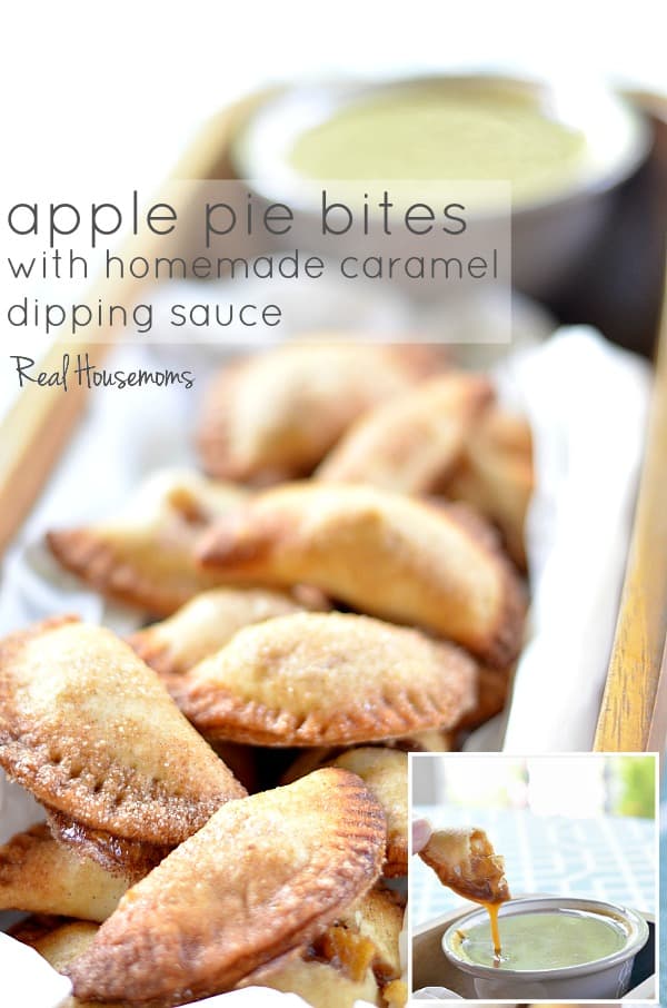 Apple Pie Bites with Homemade Caramel Dipping Sauce - Real Housemoms