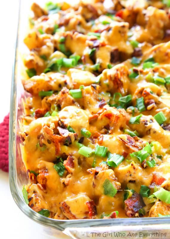 Buffalo Chicken and Potato Casserole - The Girl Who Ate Everything