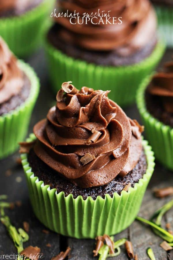 Chocolate Zucchini Cupcakes with Chocolate Cream Cheese Frosting - The Recipe Critic