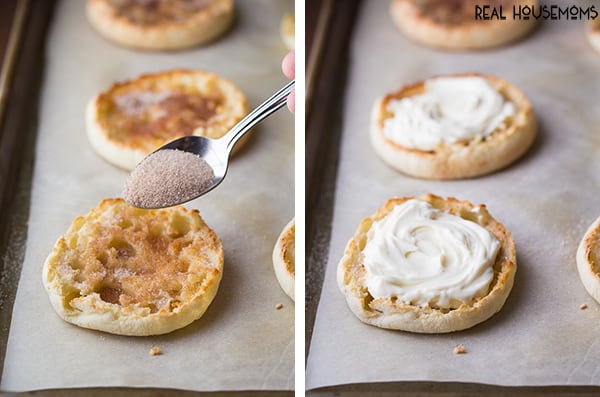 Mix up your breakfast routine with these fun and delicious Cinnamon Sugar Berry Breakfast Pizzas! They're made on an English muffin, making these super easy to whip up first thing in the morning!