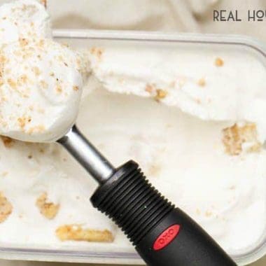 Rich, creamy Lemon Bar Ice Cream has a subtle flavor with chunks of deliciously tart lemon bars in every bite. The perfect treat for any lemon or ice cream lover!