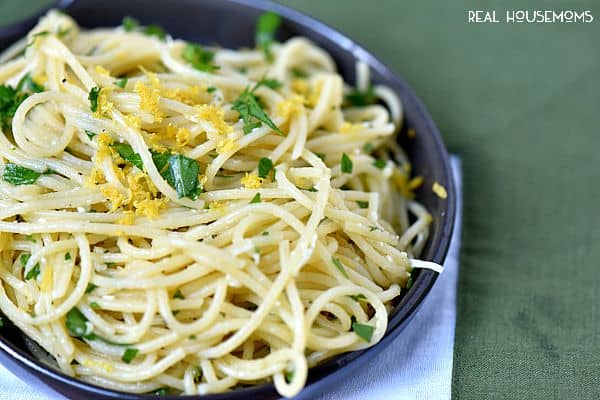 Lemon Spaghetti is crazy simple to make it's ready in the time it takes to cook the spaghetti!!! 