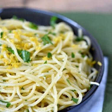 Lemon Spaghetti is crazy simple to make it's ready in the time it takes to cook the spaghetti!!!