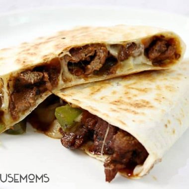 Switch up your dinner routine with these Philly Cheesesteak Quesadillas! They puts a new spin on everything you love in the classic sandwich!