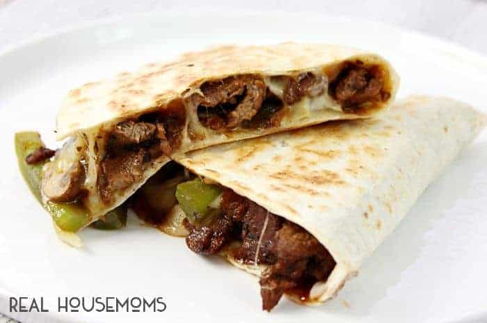 Switch up your dinner routine with these Philly Cheesesteak Quesadillas! They puts a new spin on everything you love in the classic sandwich!