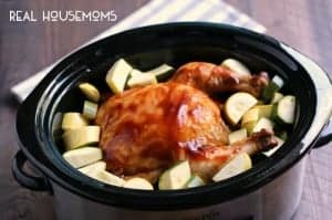 Make this complete Slow Cooker Barbecue Chicken and Veggies meal without heating your kitchen!