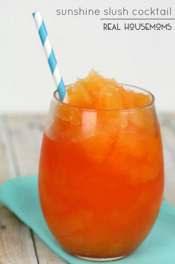 Sunshine Slush Cocktail is a light and refreshing grown up version of your kid's favorite drink!