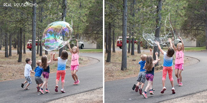 I'll tell you How to Make GIANT Bubbles with your own homemade bubble wands and solution so that kids and adults alike can enjoy immeasurable outdoor fun!