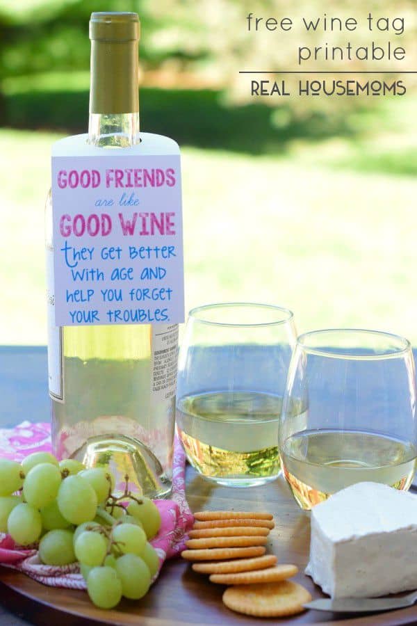 This Free Wine Tag Printable makes for such a fun & easy gift for friends and is available as a PDF or Silhouette Print and Cut file!
