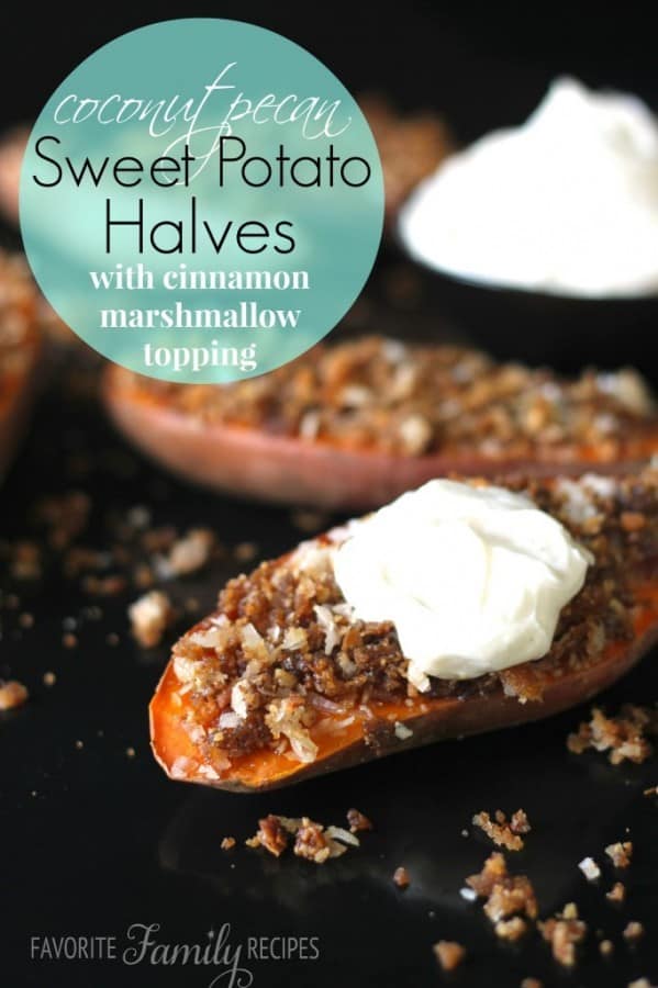 Coconut Pecan Sweet Potato Halves - Favorite Family Recipes