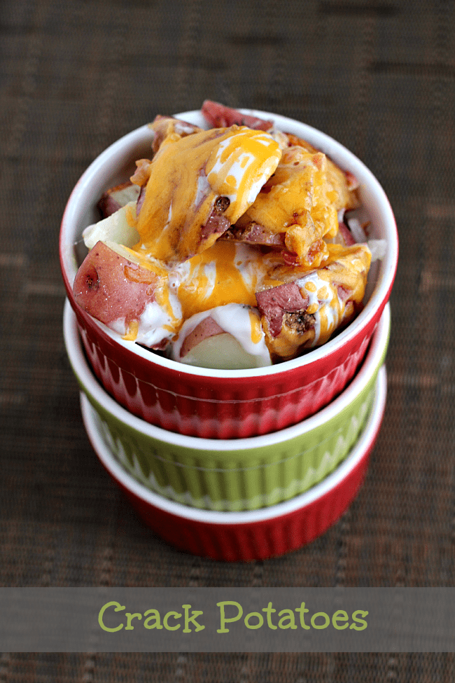 Crack Potatoes ~ Loaded with Ranch, Bacons and Cheese! via.www.julieseatsandtreats.com #recipe
