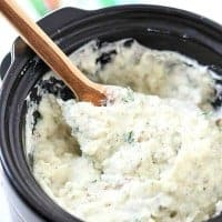 Crock-Pot Ranch Mashed Potatoes are the silkiest and creamiest mashed potatoes ever!
