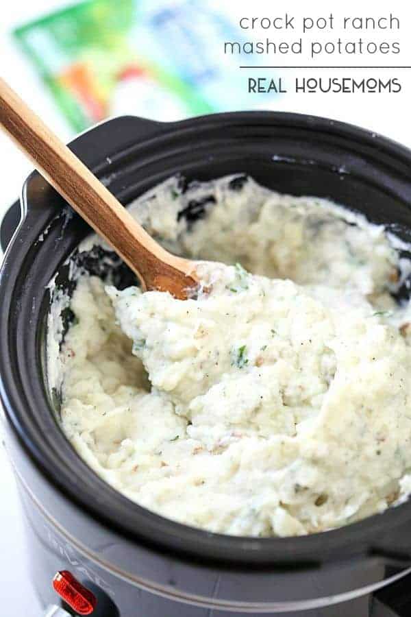 Crock-Pot Ranch Mashed Potatoes are the silkiest and creamiest mashed potatoes ever!