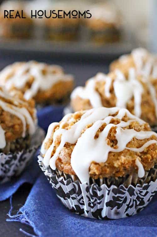 Loaded with pumpkin flavor & delicious glaze, these Pumpkin Streusel Muffins are the epitome of the perfect fall breakfast!