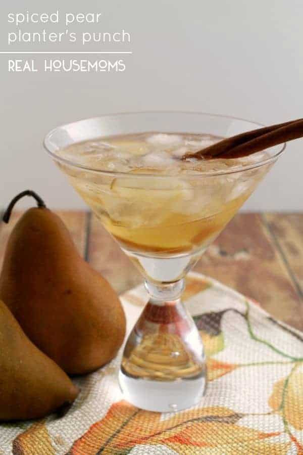 Spiced rum and sweet pears come together in this perfect for fall Spiced Pear Planter's Punch!