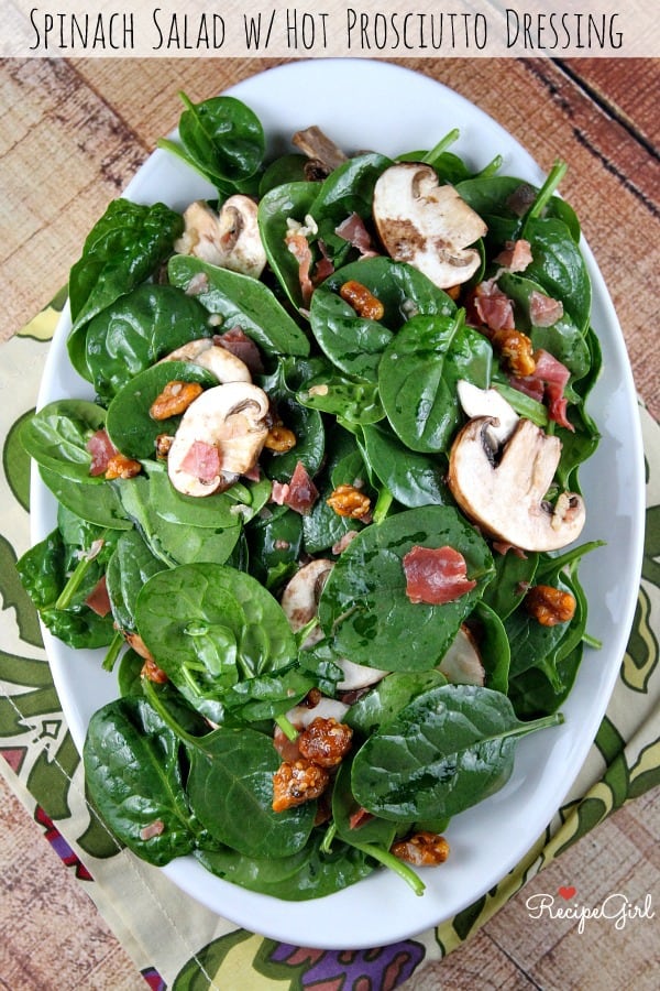 Spinach Salad with Hot Prosciutto Dressing - Recipe Girl