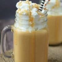This Boozy Pumpkin Caramel Milkshake is like a little kid treat for your grown up self. So easy to make, so good!