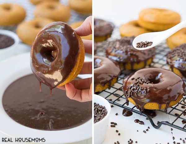 Baked Chocolate Frosted Pumpkin Donuts are a delicious and fun way to start your mornings this fall!