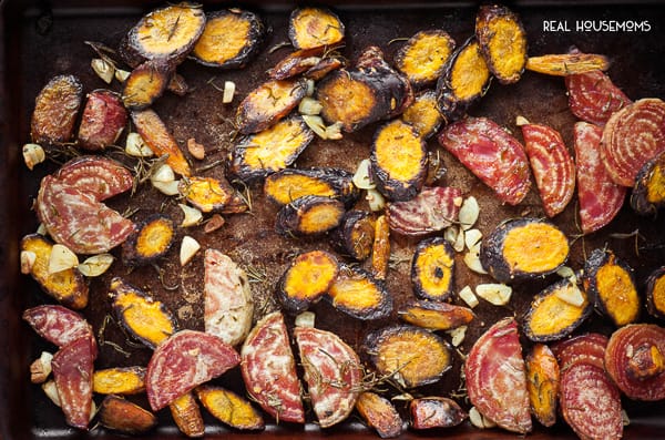 Roasted Rosemary Beets and Carrots are a colorful and healthy side dish, perfect for any fall dinner!