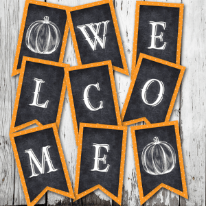 This Printable Halloween Welcome Banner is the perfect addition to your fall decor!